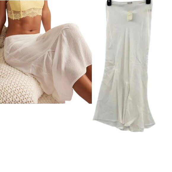 FREE PEOPLE IVORY/WHITE HALF SLIP MAXI SKIRT XS, S, M NWT - Picture 3 of 5